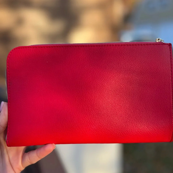 Authentic DIOR RED FLAT POUCH cosmetic bag Dior clutch - Picture 11 of 12